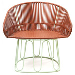 Circo Leather Lounge Chair - Pastel Green / Cognac Brown