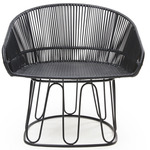 Circo Leather Lounge Chair - Black / Black