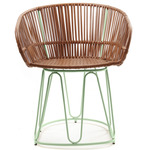 Circo Leather Dining Chair - Pastel Green / Cognac Brown