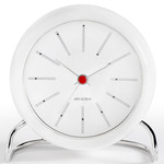Bankers Alarm Clock - Stainless Steel / White