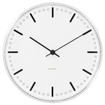 City Hall Wall Clock - Aluminum / White