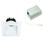 2IN Square 8W Trimless Recessed Downlight with Remote Driver - Matte White