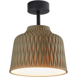 Soft Outdoor Ceiling Light - Black / Olive Grey
