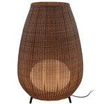 Amphora Outdoor Hardwired Floor Lamp - Brown / Rattan Brown