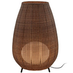 Amphora Outdoor Hardwired Floor Lamp - Brown / Rattan Brown