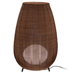 Amphora Outdoor Hardwired Floor Lamp - Brown / Rattan Brown