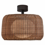 Fora Outdoor Ceiling Light - Graphite Brown / Rattan Brown