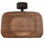 Fora Outdoor Ceiling Light - Graphite Brown / Rattan Brown