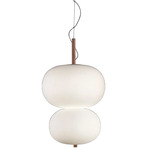 Ilargi Double Pendant - Light Wood / Opal