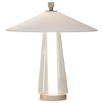 Asia Table Lamp - Satin Golden Nickel / White Cotton