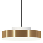 Discus Pendant - Matte White / Polished Brass