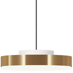 Discus Pendant - Matte White / Polished Brass
