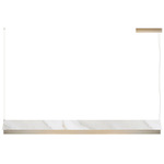 Fly Shade Linear Pendant - Satin Golden Nickel / Marble Print Cotton