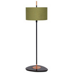 Lagoon Drum Outdoor Floor Lamp - Matte Black / Bayamo Mimosa