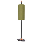 Lagoon Cylinder Outdoor Floor Lamp - Matte Black / Bayamo Mimosa