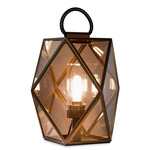 Muse Fixed Outdoor Lantern - Satin Bronze / Amber