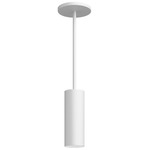 Entra 3 Inch Cylinder Pendant Without Stem - White / White
