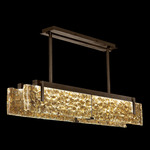 Terra Linear Pendant - Bronze / Antiqued Gold Leaf