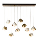 Brooklyn Linear Multi Light Pendant - Modern Brass / White