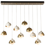 Brooklyn Linear Multi Light Pendant - Modern Brass / White