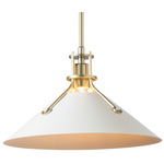 Henry Steel Pendant - Modern Brass / White