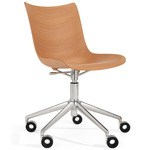 P/Wood Office Chair - Chrome / Light Wood Veneer