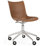 P/Wood Office Chair - Chrome / Dark Wood Veneer