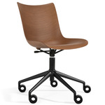 P/Wood Office Chair - Black / Dark Wood Veneer