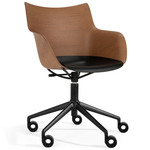Q/Wood Office Armchair - Black / Dark Wood Veneer / Black