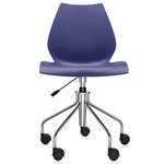 Maui Office Chair - Chrome / Navy Blue