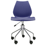 Maui Office Chair - Chrome / Navy Blue