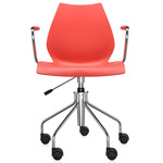 Maui Office Armchair - Chrome / Red