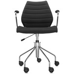 Maui Soft Trevira Office Armchair - Chrome / Black Trevira