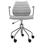 Maui Soft Trevira Office Armchair - Chrome / Beige Trevira