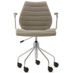 Maui Soft Noma Office Armchair - Chrome / Beige Noma