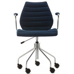 Maui Soft Noma Office Armchair - Chrome / Blue Noma