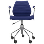 Maui Soft Trevira Office Armchair - Chrome / Blue Trevira