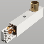 TCS Surface Mount Track Live End Feed Connector - White Powdercoat
