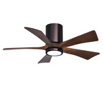 Irene Hugger Ceiling Fan - Brushed Bronze / Walnut Tone