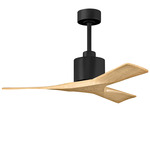 Nan Ceiling Fan - Matte Black / Light Maple Tone