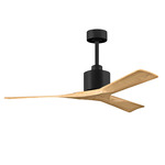 Nan Ceiling Fan - Matte Black / Light Maple Tone