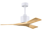 Nan Ceiling Fan - Matte White / Light Maple Tone