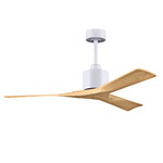 Nan Ceiling Fan - Matte White / Light Maple Tone