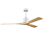 Nan Ceiling Fan - Matte White / Light Maple Tone