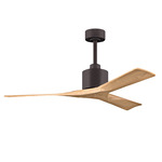Nan Ceiling Fan - Textured Bronze / Light Maple Tone