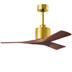 Nan Ceiling Fan - Brushed Brass / Walnut Tone