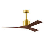 Nan Ceiling Fan - Brushed Brass / Walnut Tone