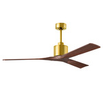 Nan Ceiling Fan - Brushed Brass / Walnut Tone