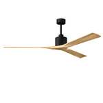 Nan Ceiling Fan - Matte Black / Light Maple Tone
