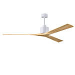 Nan Ceiling Fan - Matte White / Light Maple Tone